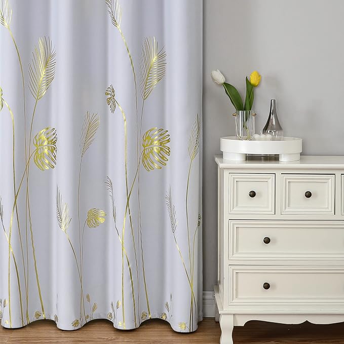 Greyish White Thermal Insulted Curtains 96 Inches Long Room Darkening Light - Image 2