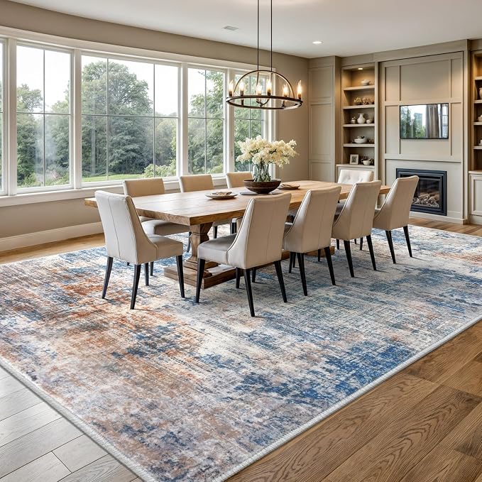 Abstract Area Rugs 9x12 Ft Washable Large Rugs - Image 3