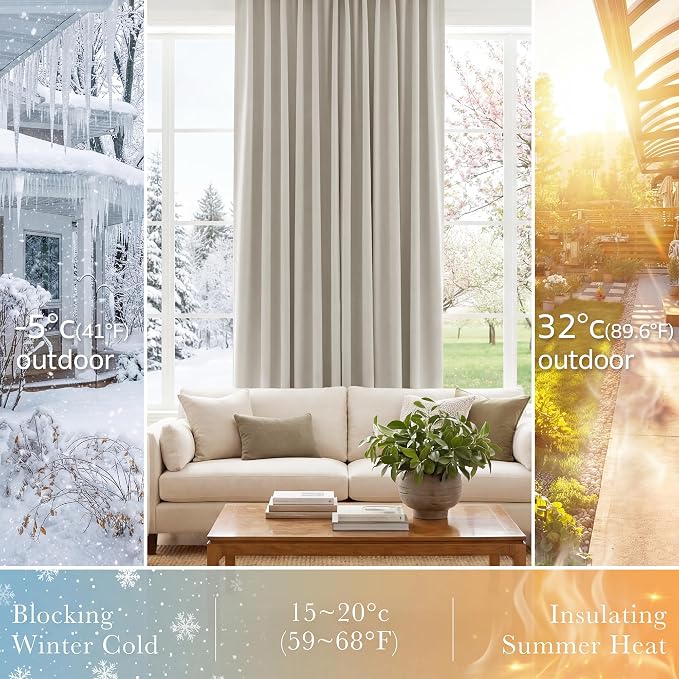 PONY DANCE Blackout Curtains, 42x84 Inch, Room Darkening Drapes - Image 4