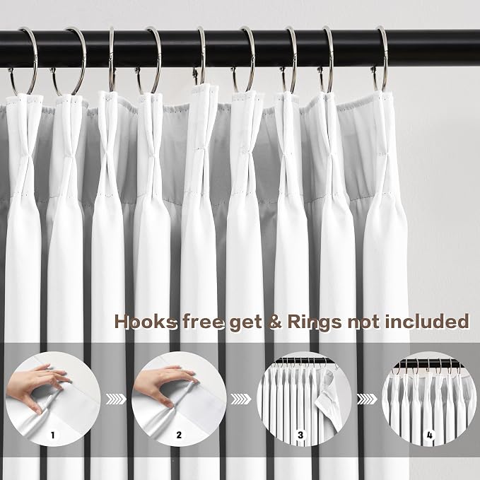 Extra Long Pleated Curtains 108 Inches Long 9 ft Length, Luxury Pinch Pleats - Image 2
