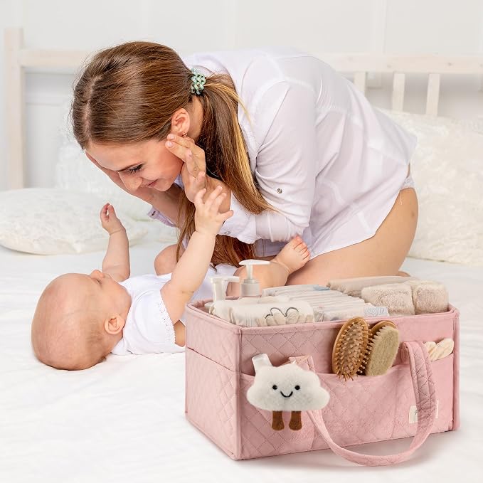 Baby Diaper Caddy Organizer, Baby Basket Shower Gift, Portable Changing Table - Image 7