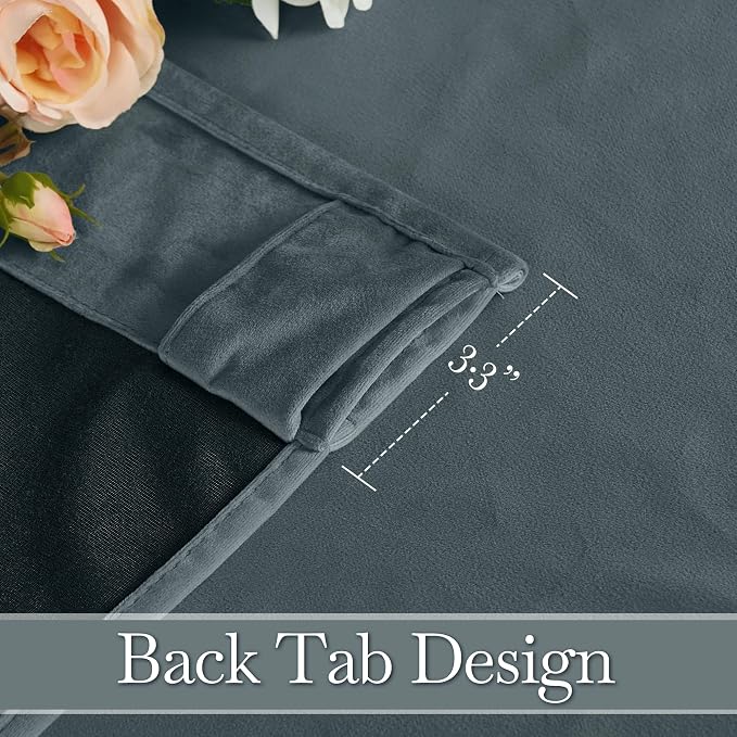 RYB HOME Velvet Curtains 120 inches Long, Extra Long High Ceiling Curtains | - Image 2