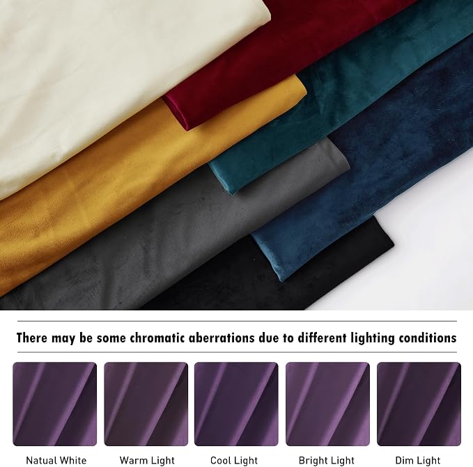 RYB HOME Velvet Curtains 102 inches Long, Extra Long High Ceiling Curtains | - Image 6