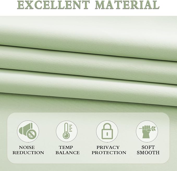 Light Green Blackout Curtains 48 inches Long - Image 4