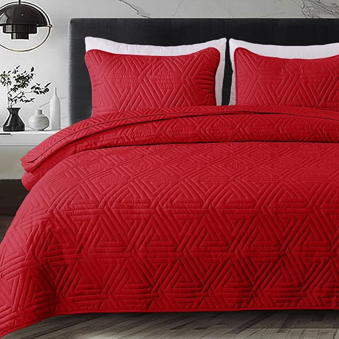 Whale Flotilla Soft Geometric Cal King Quilt Set by WHALEFLOTILLA