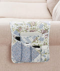 Brilliant Sunshine Blue Roses Patchwork Couch Armrest Cover, Armrest Organizer by BrilliantSunshine