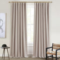 QJmydeco Flax Linen Curtains for Living Room 2 Panels Set, 8-3/4 ft Long Thick by QJMYDECO