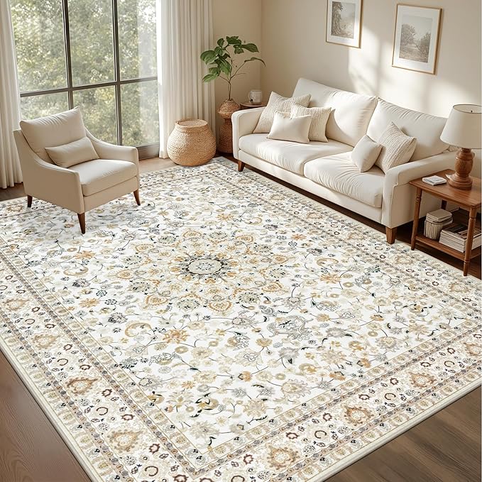 8x10 Area Rugs Living Room: Washable Vintage Rug - Image 3