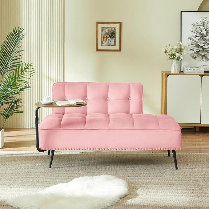 anwickjeff 55" Inch Width Modern End of Bed Bench, Leather Upholstered Futon - Image 3