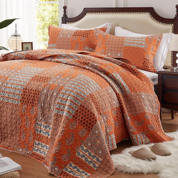 Quilt Set Full/Queen Size 3 Piece Bedspread Coverlet Lightweight Comforter by LEAONME