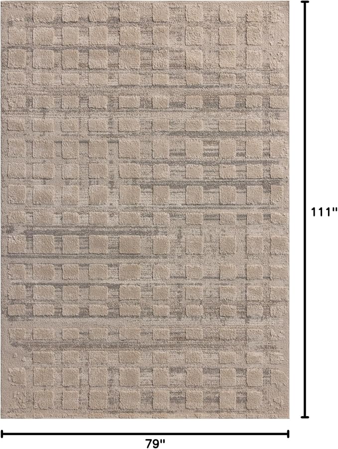Loloi Amber Lewis Monty Collection MOT-06 Pebble/Beige 6'-7" x 9'-3" Area Rug - Image 2