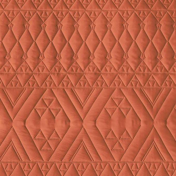 akkialla Twin Size Quilt Bedding Set, Burnt Orange Lightweight Microfiber Soft - Image 8