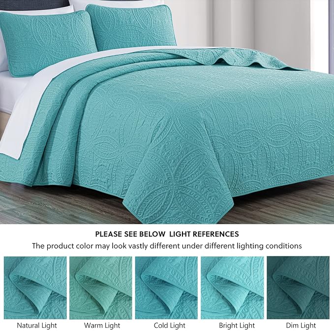 Chezmoi Collection Austin 3-piece Oversized Bedspread Coverlet Set - Image 5