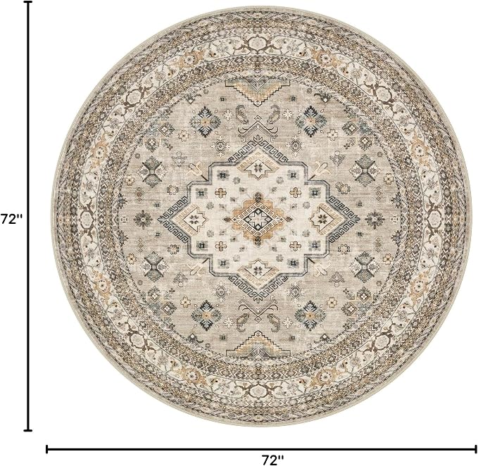 cotiled 6ft Round Living Room Area Rug, Traditional, Dining Room, and Home - Image 2