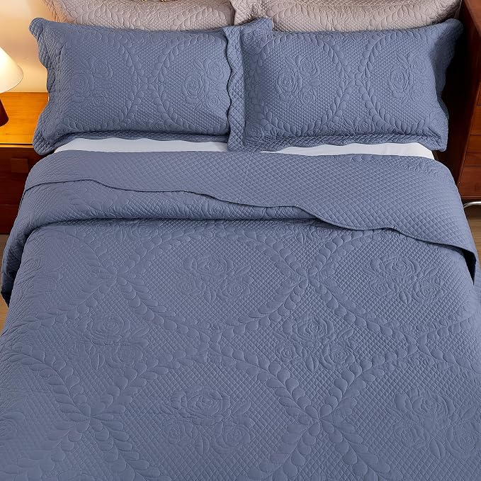EVENHUG Oversized King Bedspreads California King Quilt Set - Image 4