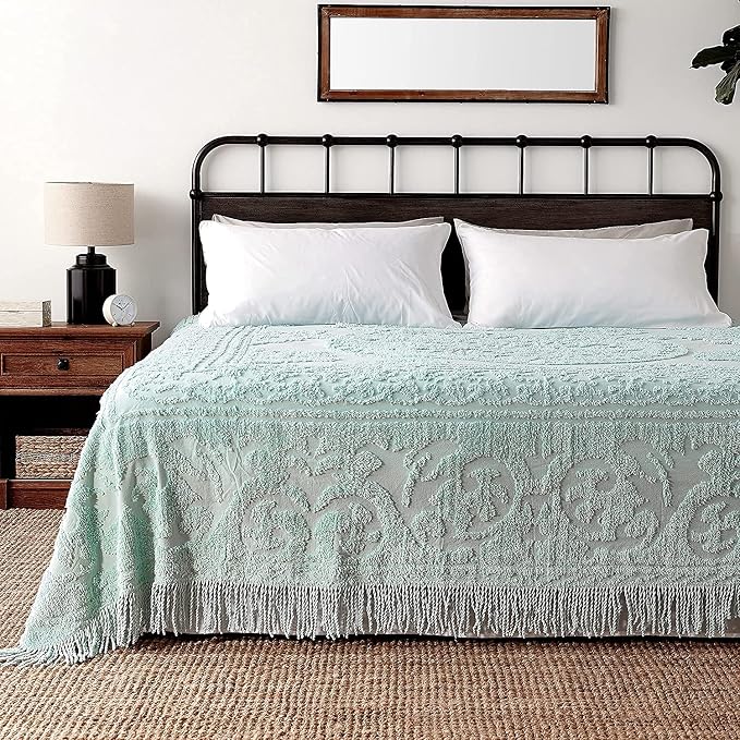 Beatrice Home Fashions Medallion King Cotton Chenille Bedspread, cozy plush - Image 4