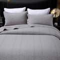 ROOMLIFE Quilt Set King Size 3D Floral Embroidery Pattern 3-Piece Cotton by ROOMLIFE