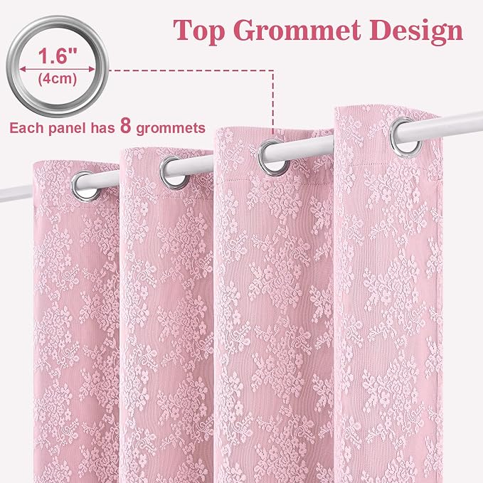 Yinhua Pink Blackout Curtains Double Layer Curtains - Image 6