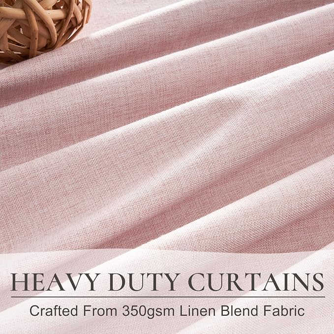 Extra Long Light Baby Pink Blackout Drapes 120 Inches Long 2 Panels - Image 4