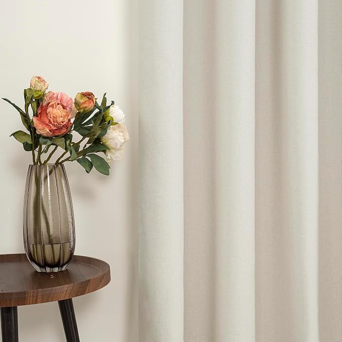 YoungsTex Linen Blackout Curtains 54 Inches Length, Full Room Darkening Short - Image 7