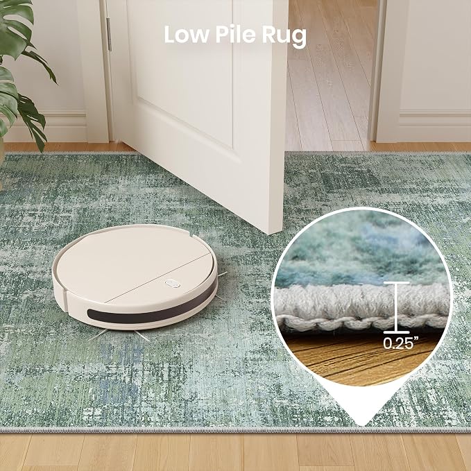8x10 Area Rugs for Living Room, Abstract Washable Rug, Sage Green | Soft Thin & - Image 7