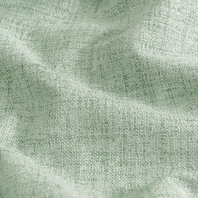 YoungsTex Light Sage Green Linen Blackout Curtains 48 inch Length - Image 9