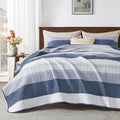King Quilt Set Mineral Blue, 3 Pieces Bedspreads & Coverlets Set | Mineral Blue by Andency