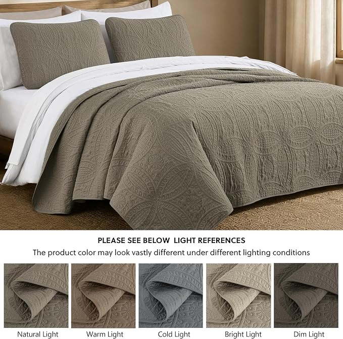 Chezmoi Collection Austin 3-piece Oversized Bedspread Coverlet Set - Image 5