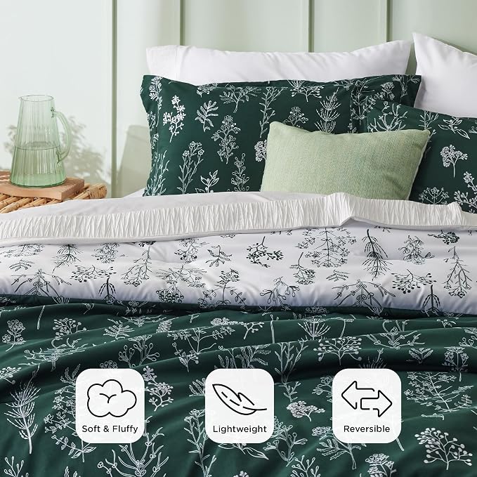 Bedsure Dark Green Twin/Twin XL Comforter Set - Image 3