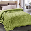 Whale Flotilla Soft Flannel Fleece Twin XL Size Bed Blanket, Olive Green | by WHALEFLOTILLA