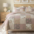 SLPR - Secret Garden Pink Patchwork Cotton Quilt Set, Queen by SLPR
