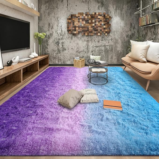 Fluffy Large Rugs for Living Room, Area Rug 6x9 Soft Carpet for Bedroom - Image 3