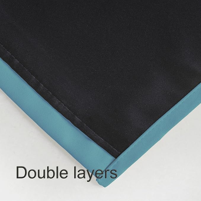 Teal Thermal 100% Blackout Curtains/52 x 95 Inch/Set of 2 Panels Room Darkening - Image 4