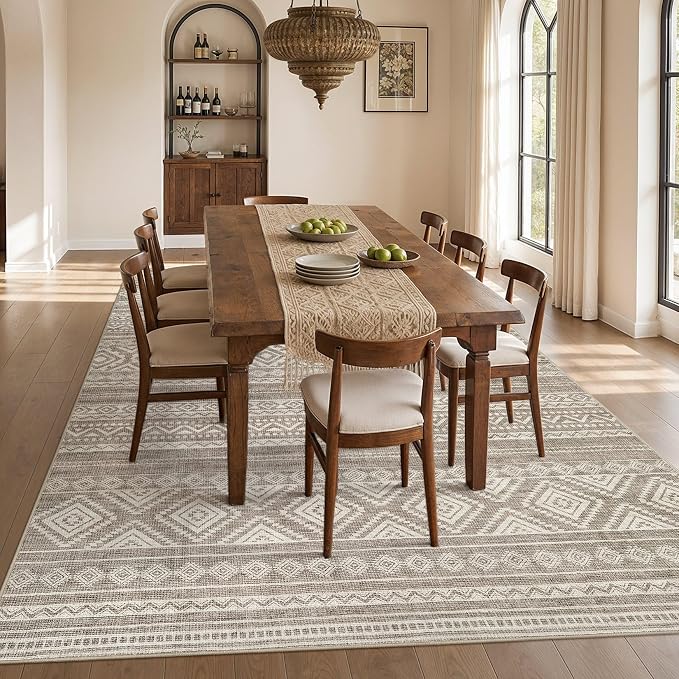 cotiled Boho 12x15 Area Rug for Living Room: Large Moroccan Washable Rug | - Image 6
