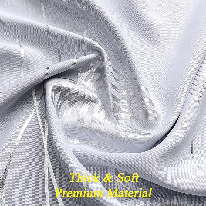 Greyish White Curtains for Bedroom 63 Inches Length Thermal Insulated Window - Image 5
