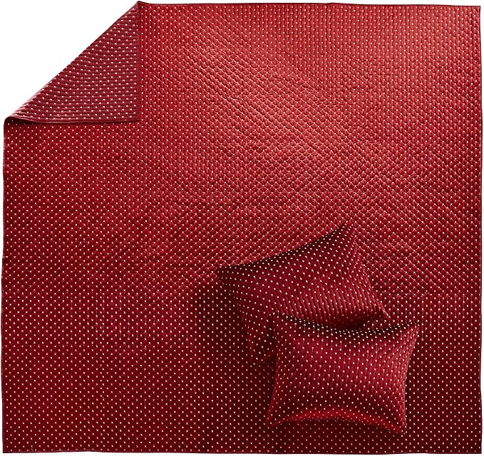 Levtex Home - Cross Stitch Velvet Red Quilt Set - Twin Quilt + One Standard - Image 5