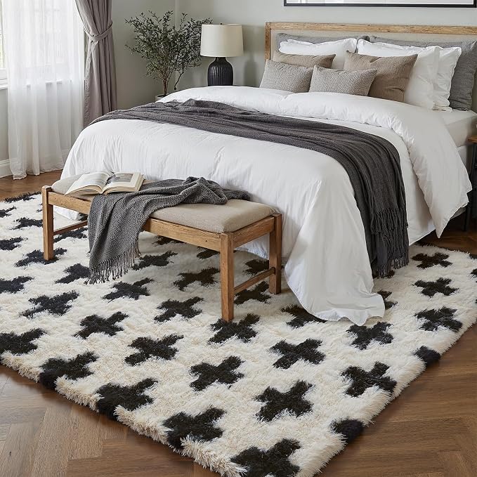Soft Shag Rug 5x7 for Living Room High Pile Non-Slip Fluffy Carpet | Machine - Image 3
