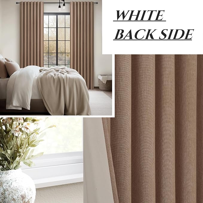 100% Blackout Curtains 84 Inch Length 2 Panels Set Farmhouse Style - Image 7