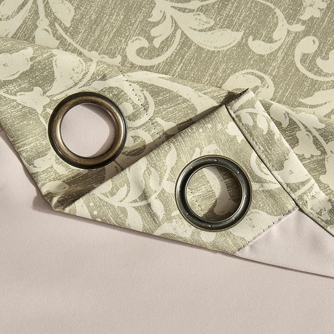 jinchan Sage Floral Blackout Curtians 72 Inch Vintage Grommet 2 Panels | Room - Image 3