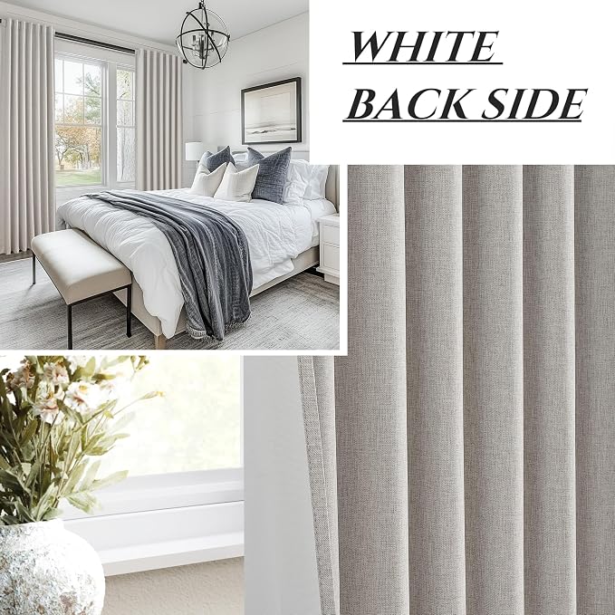 QJmydeco Thick Linen Blackout Curtains 90 Inches Long - Image 6