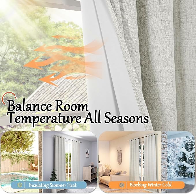 Short Light Grey Blackout Curtains 40 Inch Length 38 Wide, 2 Panels | Thermal - Image 6