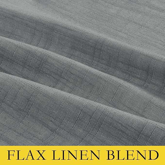 NICETOWN Vintage Open Linen Weave Flax Thermal Curtains, Dove Grey, 100% - Image 7