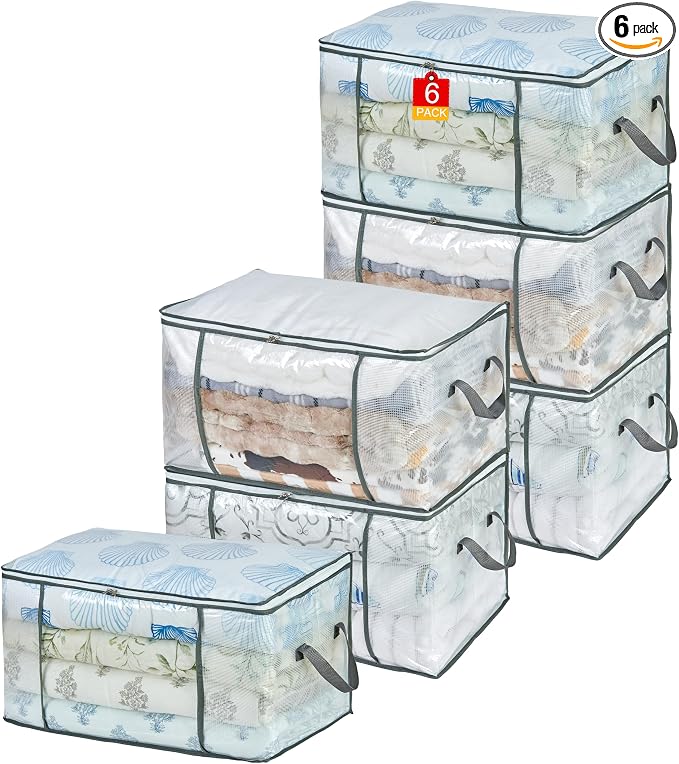80L Clear Large Storage Bag for Clothes Comforters Blankets Pillows Bedding | by MKOKYD