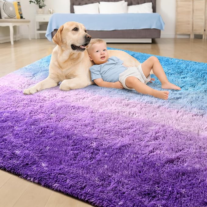 Soft Fluffy Rugs for Living Room, 5x8 Shaggy Area Rug for Bedroom, Modern Shag - Image 4