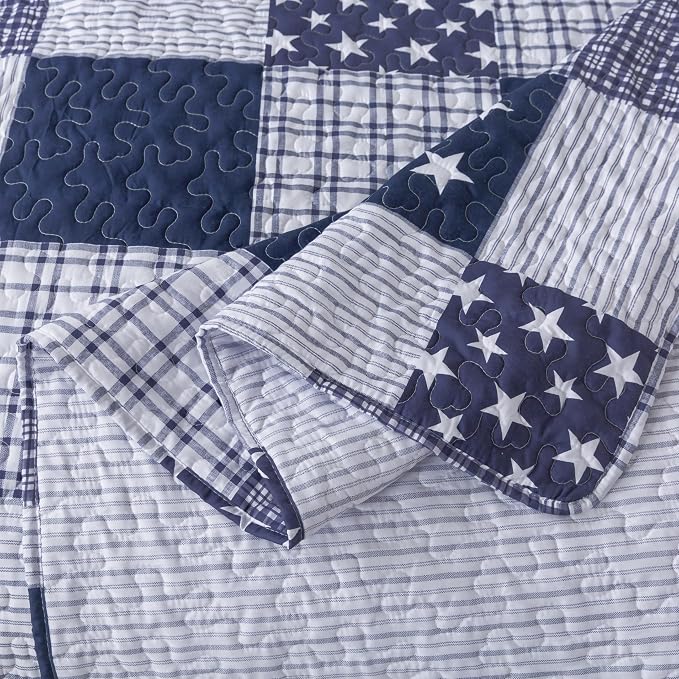SLPR - Americana Patriotic Quilt Set, Star Bedding, Twin - Image 7
