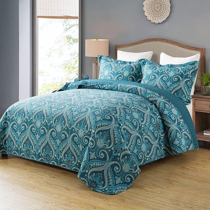 3-Piece Cotton Quilt Set Quilted Bedding Set - Image 2