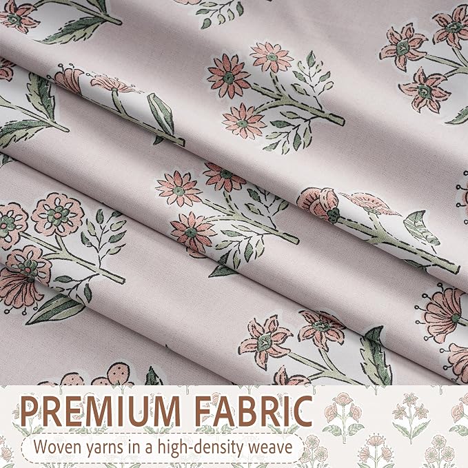 RYB HOME Pink 100% Blackout Floral Curtains 84 Inches Long 2 Panels - Image 5