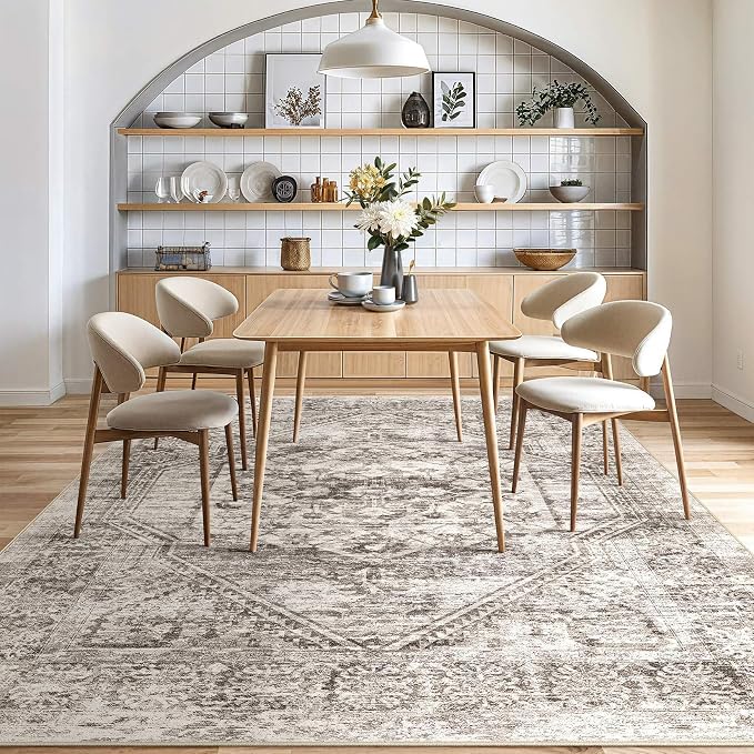 cotiled 8x10 Area Rug for Living Room, Traditional, Distressed Brown - Image 7