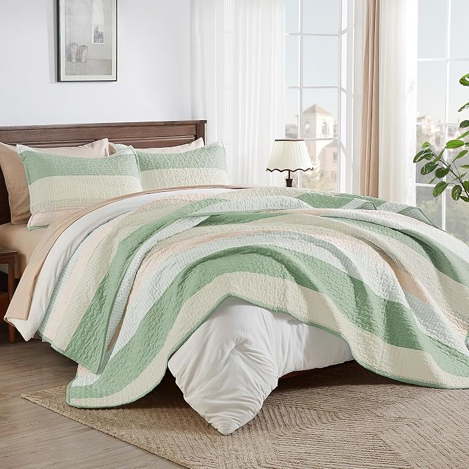 California King Quilt Set Mint Pink, 3 Pieces Bedspreads | Ultra Soft - Image 7