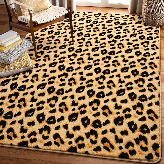 Soft Leopard Rugs for Bedroom Living Room, 3x5 Cheetah Print Rug | Fluffy - Image 9